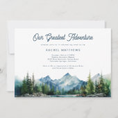 フォレストマウンテン素朴アドベンチャーベビーシャワー 招待状 (正面)