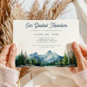 フォレストマウンテン素朴アドベンチャーベビーシャワー 招待状