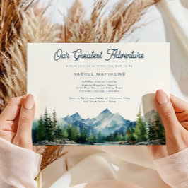 フォレストマウンテン素朴アドベンチャーベビーシャワー 招待状