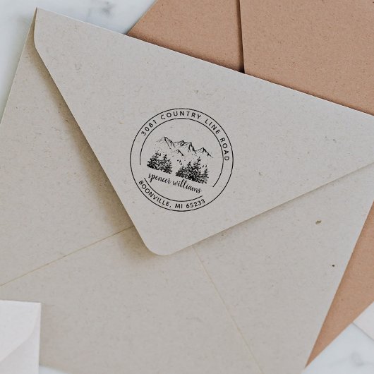 フォレストマウンテン素朴スケッチ差出人住所 セルフインキングスタンプ