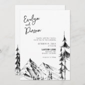 フォレストマウンテン結婚スケッチ 招待状 (正面/裏面)