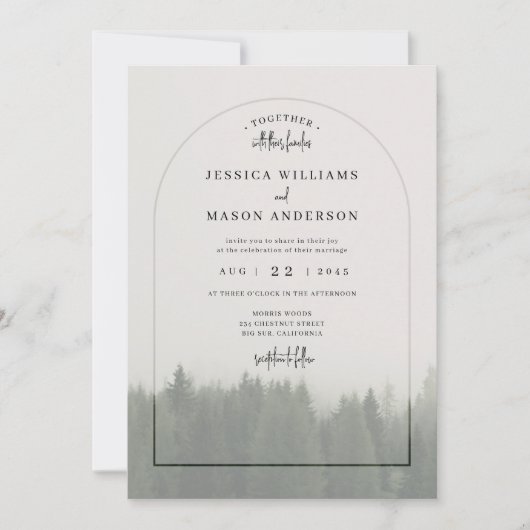 フォレストマウンテン結婚式招待状ミスティウッドランド 招待状 (正面)
