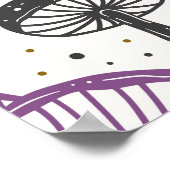 フォレストマッシュルームインクヴィンテージテクスチャ ポスター (角)