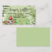 フォレストマッシュルームグリーンベビーおむつラッフル エンクロージャーカード (正面/裏面)