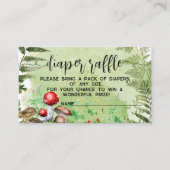 フォレストマッシュルームグリーンベビーおむつラッフル エンクロージャーカード (正面)