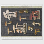 フォレストマッシュルームコテージエフェメラブラックデクページ ラッピングペーパー (フラット)