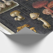 フォレストマッシュルームコテージエフェメラブラックデクページ ラッピングペーパー (角)