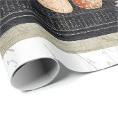 フォレストマッシュルームコテージエフェメラブラックデクページ ラッピングペーパー (ロールコーナー)