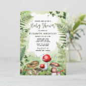 フォレストマッシュルーム自然素朴ベビーシャワー 招待状 (スタンド正面)