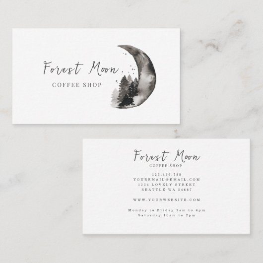 フォレストムーンコーヒーショップダーク不気味 名刺 (正面/裏面)