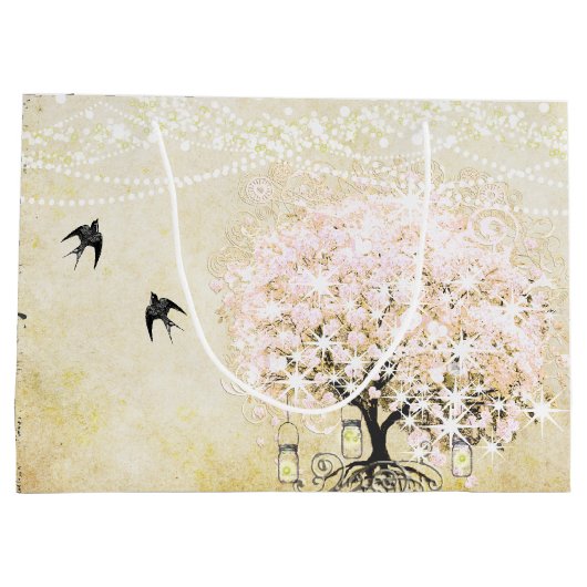 フォレストメイソンジャールピンクハートリーフホタル ラージペーパーバッグ (裏面)