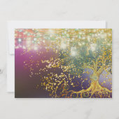 フォレストメイソンジャール童話の紫と金ゴールド結婚ズ 招待状 (裏面)