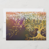 フォレストメイソンベアフェアリーテールパープルアンドゴールドウェディング 招待状 (裏面)