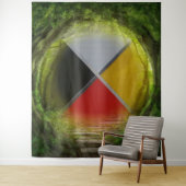 フォレストメディシンホイール超大型タペストリ タペストリー (インサイチュ)