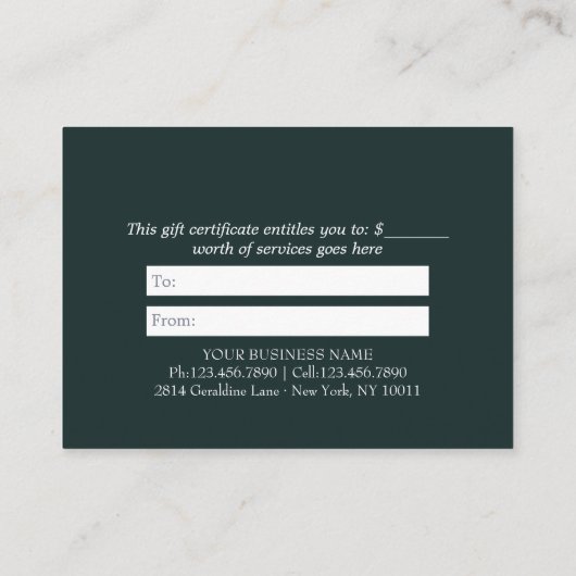 フォレストヨガ瞑想インストラクターライフコーチギフト 割引カード (裏面)