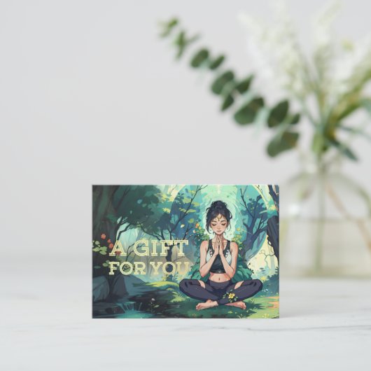 フォレストヨガ瞑想インストラクターライフコーチギフト 割引カード (スタンド正面)