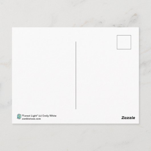 フォレストライトエンジェルフェアリーウッズファンタジーアートプリント ポストカード (裏面)