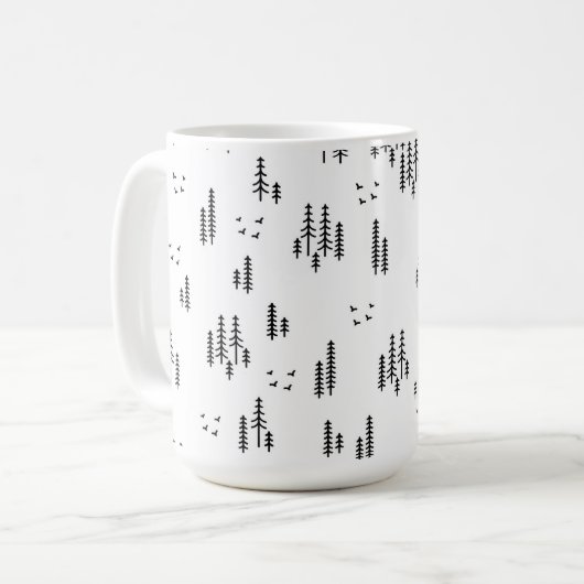 フォレストラインアートパターン コーヒーマグカップ (正面左)