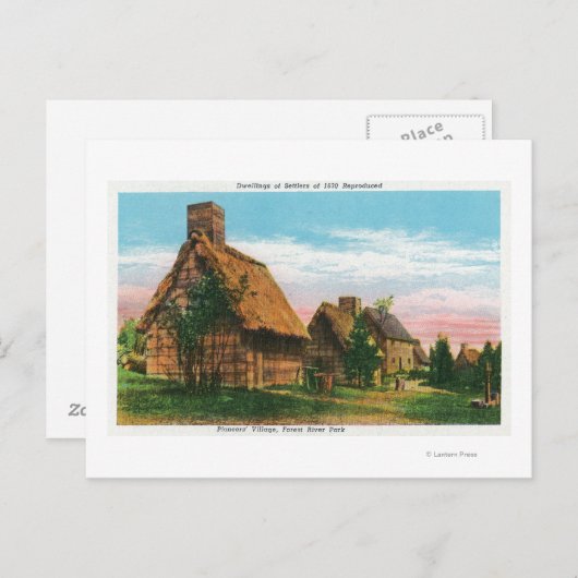 フォレストリバーパークの開拓者村の風景 ポストカード (正面/裏面)