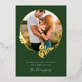 フォレストリースメリークリスマスゴールドフォイルフォト 箔シーズンカード (正面)