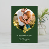 フォレストリースメリークリスマスゴールドフォイルフォト 箔シーズンカード (立ち正面)