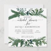 フォレストリーフリースブライダルシャワー | スクエア 招待状 (正面)