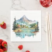 フォレストレイクカラフルサイドマウン結婚テン スタンダードランチョンナプキン (インサイチュ)