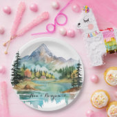 フォレストレイクカラフルサイドマウン結婚テン ペーパープレート (パーティー)