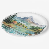 フォレストレイクカラフルサイドマウン結婚テン ペーパープレート (アングル)