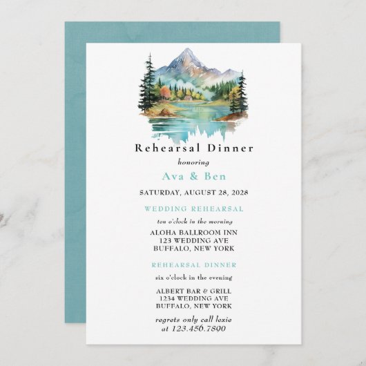 フォレストレイクサイドマウンテンリハーサルディナー 招待状 (正面/裏面)