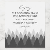 フォレストレンジモダンウッドランド結婚式の引き出物 ワインラベル (シングルラベル)