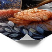 フォレストロマンスマウスカップルウェディングパーソナライズド ポスター (角)