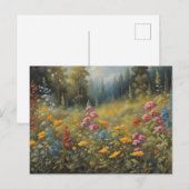 フォレストワイルドフラワーズ自然イラストレーション ポストカード (正面/裏面)