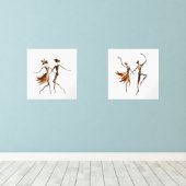 フォレストワルツDiptych: 2つのパネルTwigカップルの芸術 (ウッドフロア)