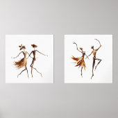 フォレストワルツDiptych: 2つのパネルTwigカップルの芸術 (正面)