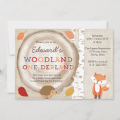 フォレストワンダーランドウッドランド生き物1歳 招待状 (正面)