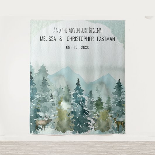 フォレストワンダー ウェディングバックドロップ フォトブース タペストリー (正面)