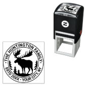 フォレスト内のムースシルエットファミリー名推定日 セルフインキングスタンプ (インサイチュ)