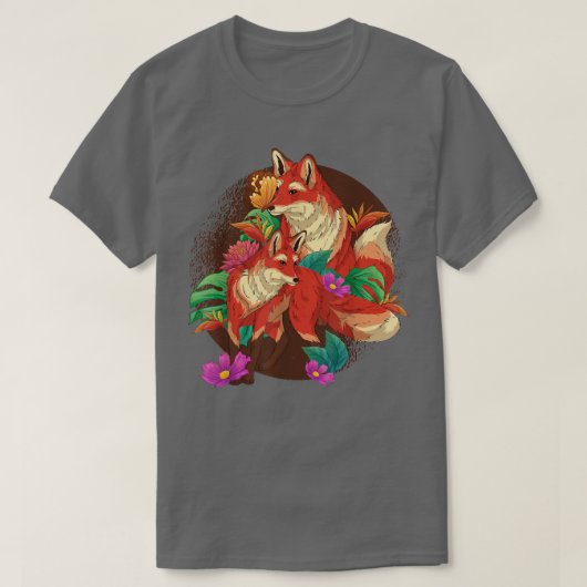 フォレスト動物愛好家自然フラワーフォーズフローラFo 1 Tシャツ (デザイン正面)