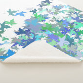 フォレスト子供部屋ブルーグリーングレーリーフフローラルパターン シェルパブランケット (3/4)