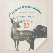 フォレスト子供部屋ベアーシカ男の赤ちゃん誕生統計 シェルパブランケット (正面)