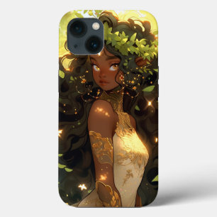 フォレスト小妖精や小人アフリカンアメリカブラックファンタジーアート iPhone 13ケース
