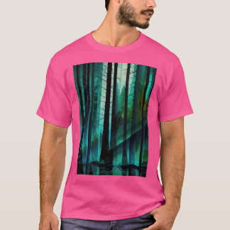 フォレスト抽象芸術 Tシャツ