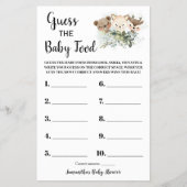 フォレスト推測ベビー食べ物ベビーシャワーゲームカード チラシ (正面)