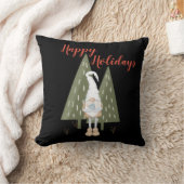 フォレスト格言ハッピーホリデイズブラック装飾用クッション クッション (ブランケット)