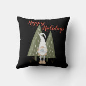 フォレスト格言ハッピーホリデイズブラック装飾用クッション クッション (裏面)