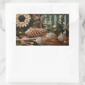 フォレスト素朴クリスマスホリデーオーナメント 長方形シール (バッグ)