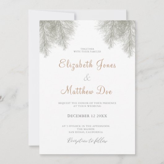 フォレスト結婚ズマウンテン結婚式招待状 招待状 (正面)