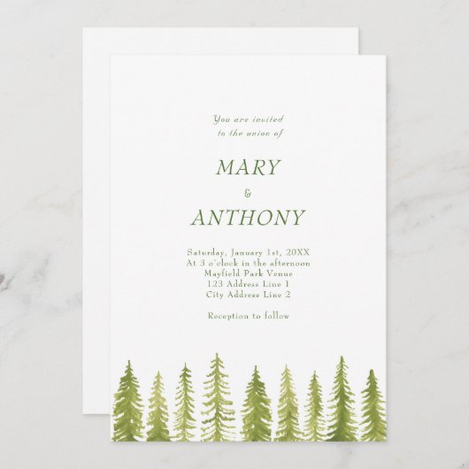 フォレスト結婚式招待状 招待状 (正面/裏面)