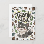 フォレスト編集可能ウルフ サンキューカード (正面/裏面)